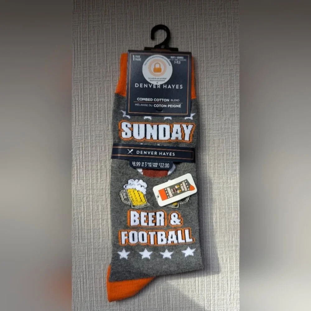 Brand New Mens Sunday Beer & Football Socks - Size 7-11.5 - Picture 2 of 2